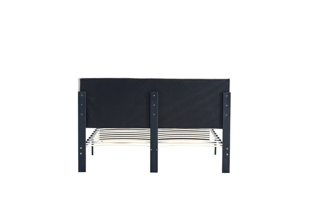 Queen Size Adjustable Headboard Height Beige Upholstered Bed