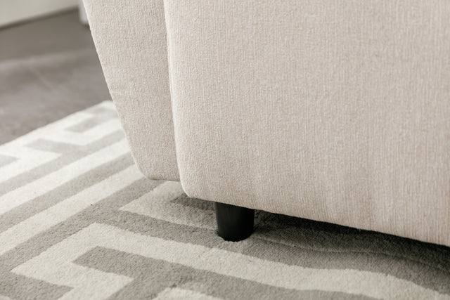 113.3" Convertible Sectional Sofa Couch 3-Seat L-Shaped Sofa with Movable Ottoman and USB for Apartment, Living Room, Bedroom, Beige