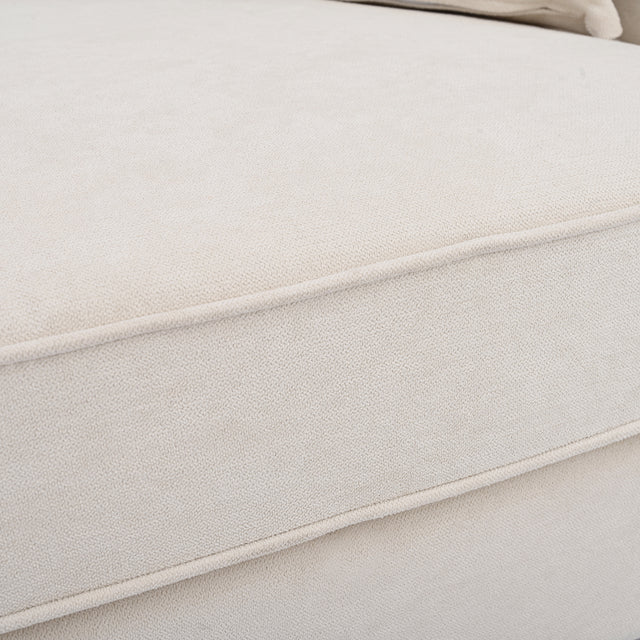 U-style Upholstered Modern Loveseat with Metal Legs – Durable with 2 Pillows, 2-3 People Seat Capacity