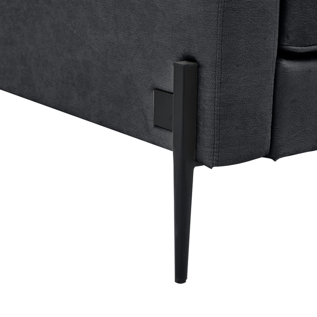 U-style Upholstered Modern Loveseat with Metal Legs – Durable with 2 Pillows, 2-3 People Seat Capacity