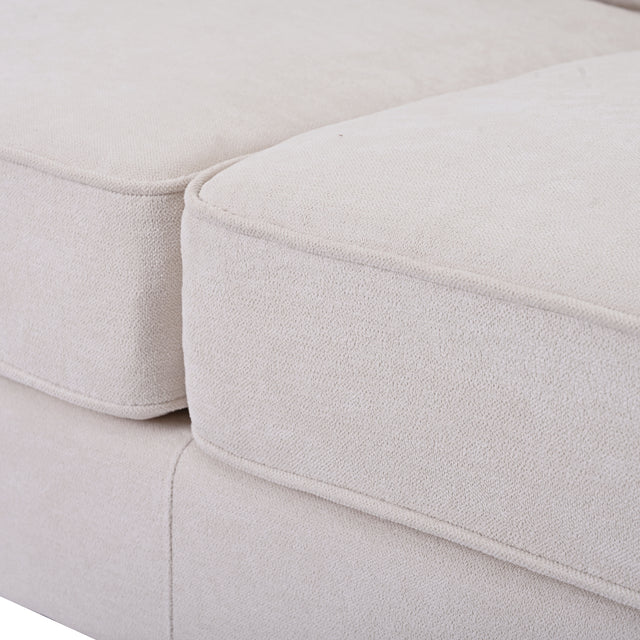 U-style Upholstered Modern Loveseat with Metal Legs – Durable with 2 Pillows, 2-3 People Seat Capacity