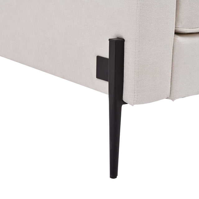 U-style Upholstered Modern Loveseat with Metal Legs – Durable with 2 Pillows, 2-3 People Seat Capacity