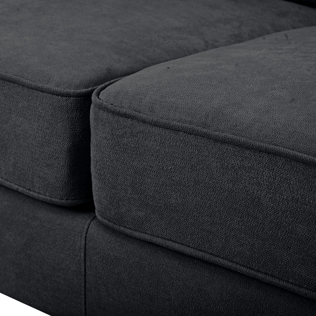 U-style Upholstered Modern Loveseat with Metal Legs – Durable with 2 Pillows, 2-3 People Seat Capacity