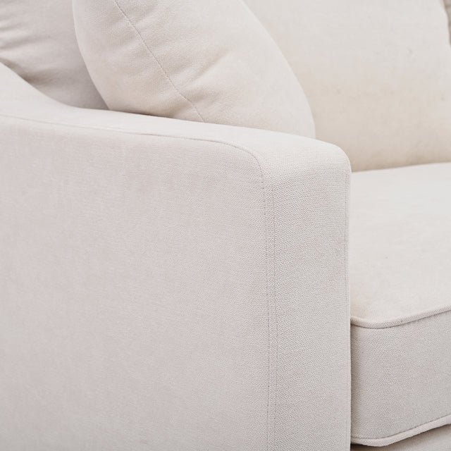 U-style Upholstered Modern Loveseat with Metal Legs – Durable with 2 Pillows, 2-3 People Seat Capacity