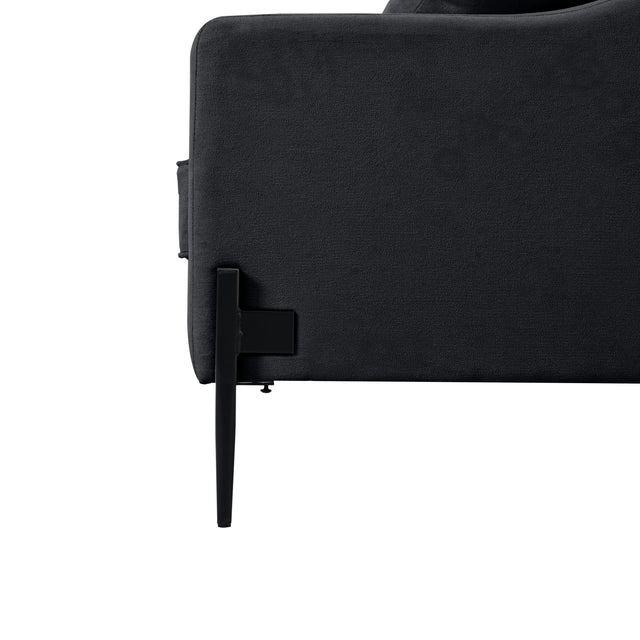 U-style Upholstered Modern Loveseat with Metal Legs – Durable with 2 Pillows, 2-3 People Seat Capacity