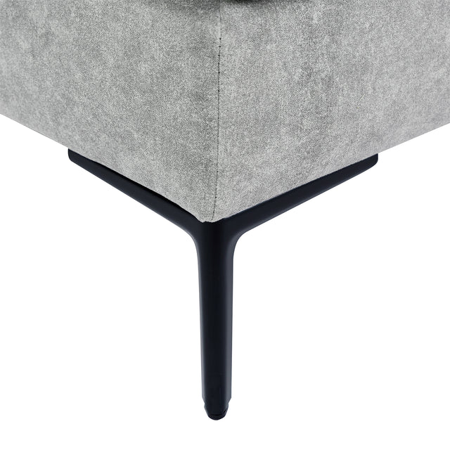 U-style Upholstered Modern Loveseat with Metal Legs – Durable with 2 Pillows, 2-3 People Seat Capacity