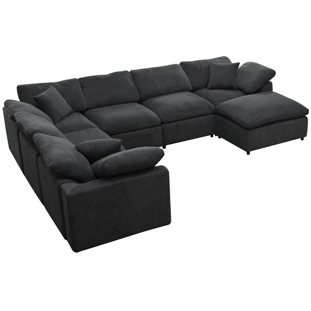 U_Style Oversized Modular Sectional Sofa with Ottoman L Shaped Corner Sectional for Living Room, Office, Spacious Space