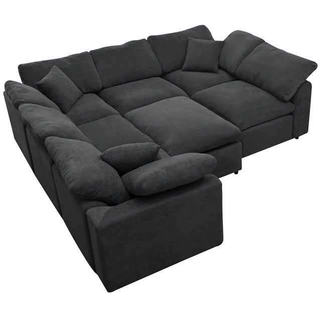 U_Style Oversized Modular Sectional Sofa with Ottoman L Shaped Corner Sectional for Living Room, Office, Spacious Space