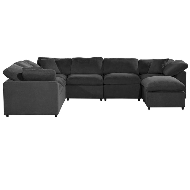 U_Style Oversized Modular Sectional Sofa with Ottoman L Shaped Corner Sectional for Living Room, Office, Spacious Space
