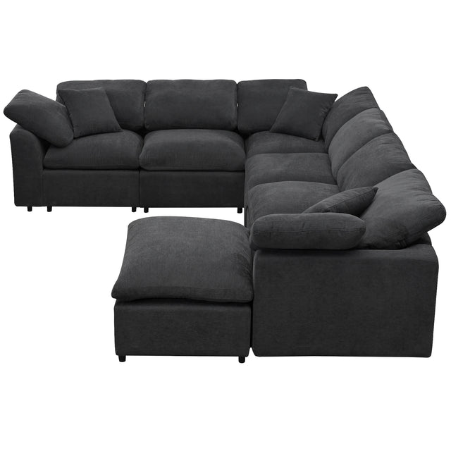 U_Style Oversized Modular Sectional Sofa with Ottoman L Shaped Corner Sectional for Living Room, Office, Spacious Space