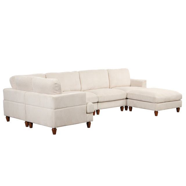 U_Style Modular Sectional Sofa with Ottoman L Shaped Corner Sectional for Living Room, Office, Spacious Space