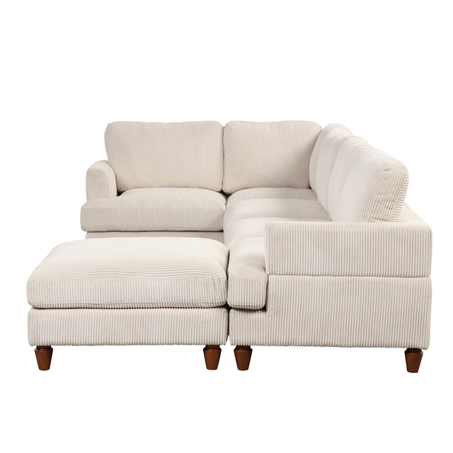 U_Style Modular Sectional Sofa with Ottoman L Shaped Corner Sectional for Living Room, Office, Spacious Space