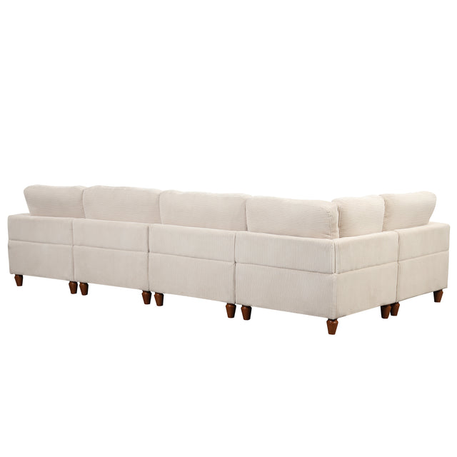 U_Style Modular Sectional Sofa with Ottoman L Shaped Corner Sectional for Living Room, Office, Spacious Space