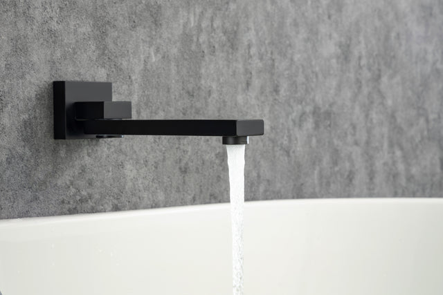 Waterfall Wall Mounted Bathtub Faucet with Hand Shower Swivel Tub Filler Faucet Single Handle Solid Brass