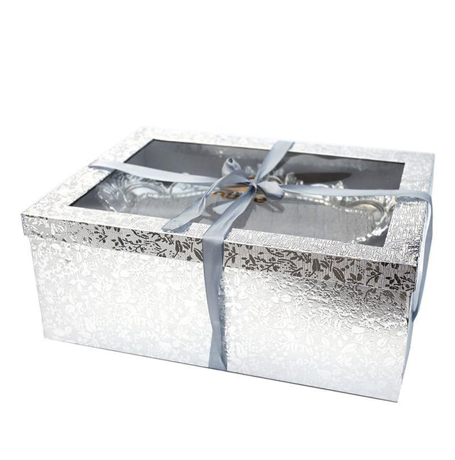 Ambrose Chrome Plated Crystal Embellished Ceramic Fruit Platter