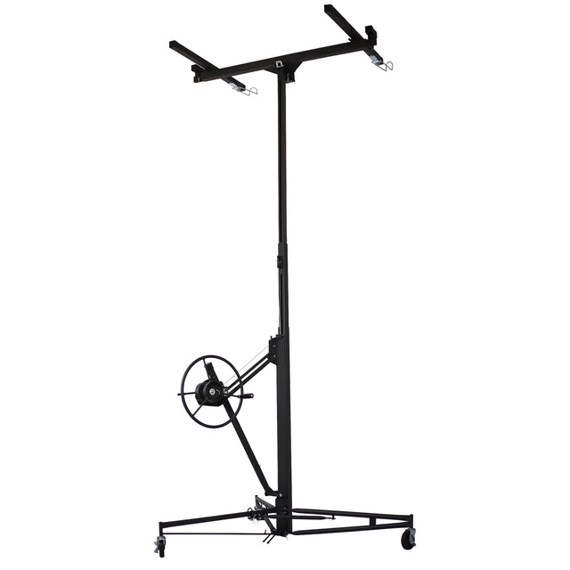 Drywall Lift Panel 11' Lift Drywall Panel Hoist Jack Lifter, black