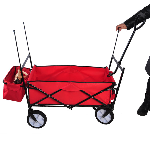 Garden Shopping Beach Cart folding wagon（red）