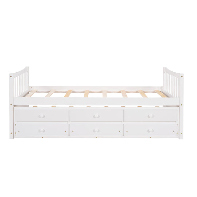 Daybed with Trundle and Drawers, Twin Size, White(OLD SKU: LP0000141KAA)
