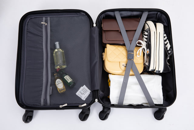 20" Carry on Luggage  ABS Lightweight Suitcase, Spinner Wheels, TSA Lock, Black