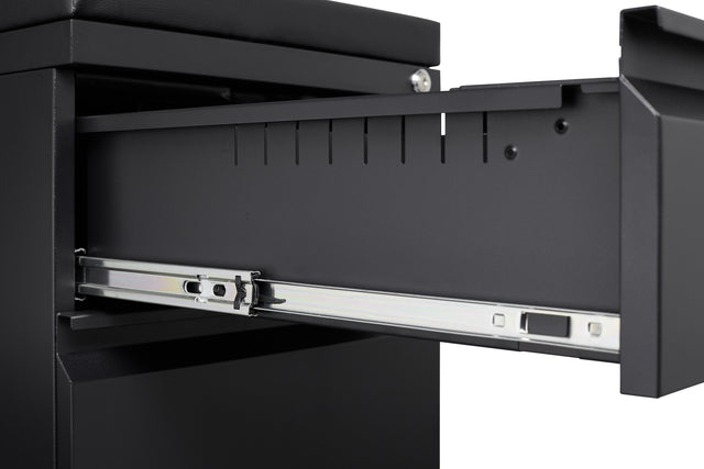 Mobile File Cabinet 2-Drawer Pedestal with Lock for Storage Use for Home Office and Business Enterprise,Legal/Letter Size Black,With 5 Wheels,with Leather cushion