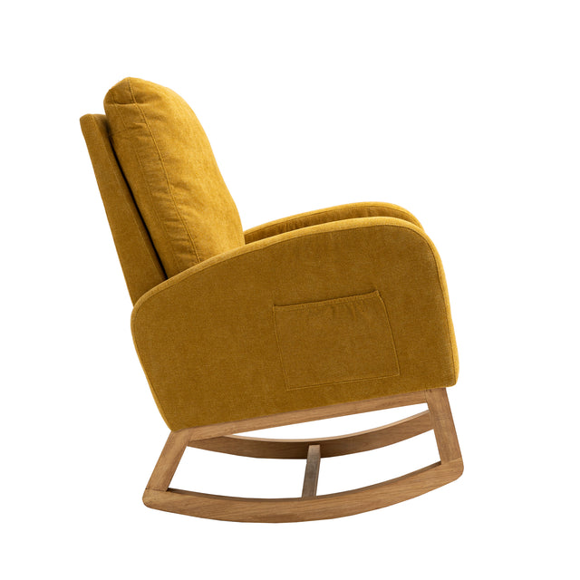 COOLMORE  living  room Comfortable  rocking chair  living room chair  Yellow