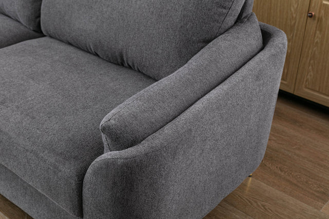 Contemporary 1pc Loveseat Dark Gray with Gold Metal Legs Plywood Pocket Springs and Foam Casual Living Room Furniture