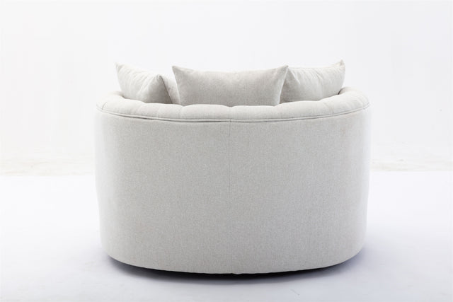 Coolmore Modern  Akili  swivel accent chair  barrel chair  for hotel living room / Modern  leisure chair  Beige