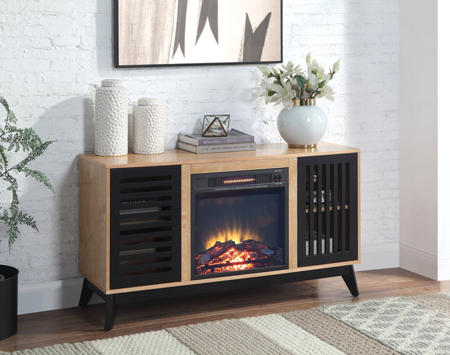 ACME Gamaliel Fireplace in Oak & Espresso Finish AC00848