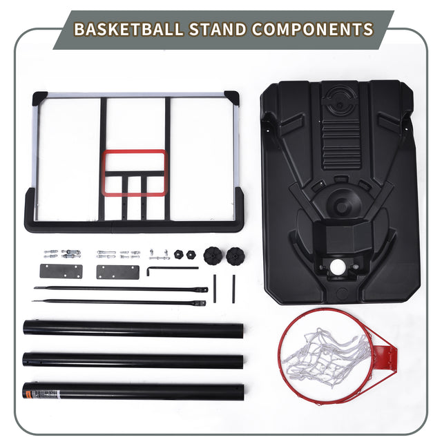 Portable Basketball Hoop & Goal, Outdoor Basketball System with 6.6-10ft Height Adjustment for Youth, Adults