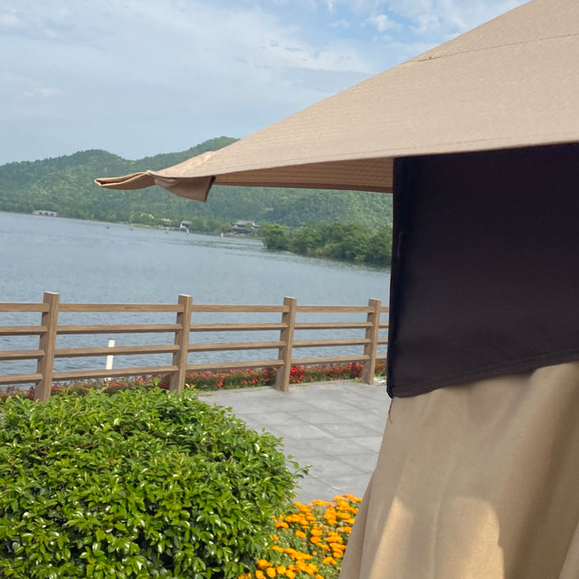 10x10 Ft Outdoor Patio Garden Gazebo Canopy, Outdoor Shading, Gazebo Tent With Curtains