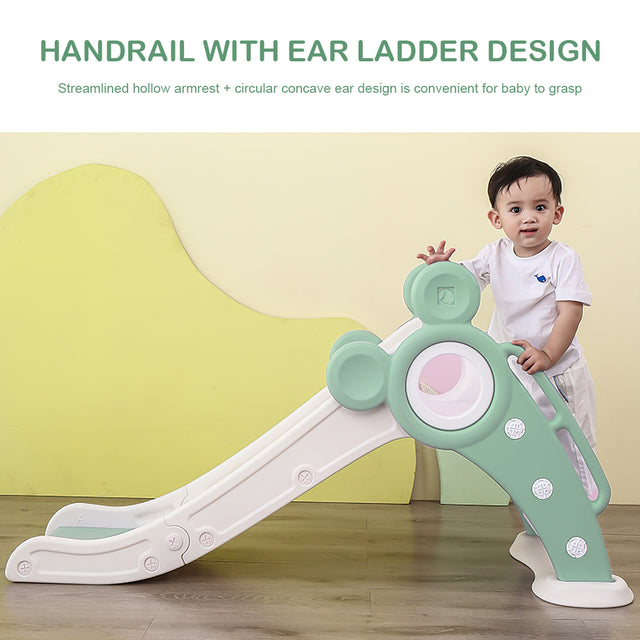 Children\'s Folding Slides with Stairs, Outdoor Small Children\'s Slide Toys Multifunctional Toys,Green/  Toddler Folding Slide Plastic Kids Slide for Toddlers Age 1-3 Indoor Slide Children Climber To