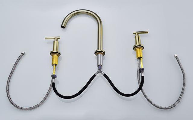 Two Handle High Arc Widespread Bathroom Sink Faucet 3 Hole