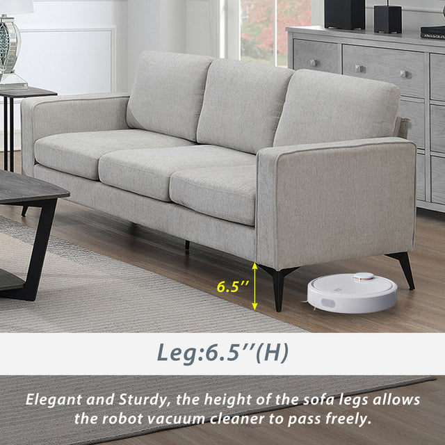 [VIDEO provided] [New]Modern 3-Piece Sofa Sets with Sturdy Metal Legs,Chenille Upholstered Couches Sets Including 3-Seat Sofa, Loveseat and Single Chair for Living Room Furniture Set (1+2+3 Seat)