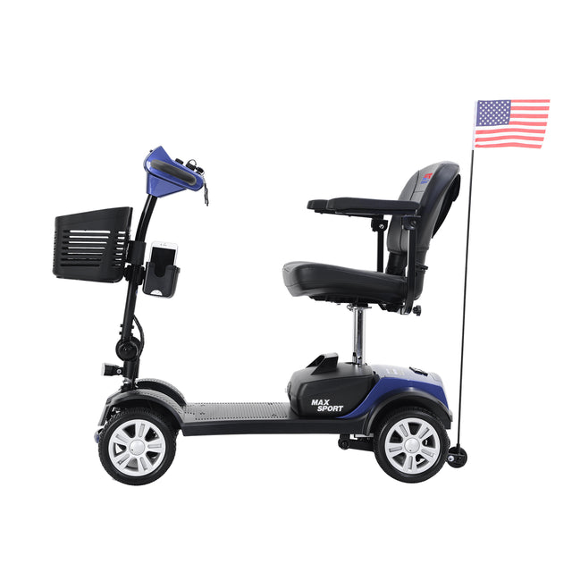 W42936056 MAX SPORT BLUE 4 Wheels Outdoor Compact Mobility Scooter with 2pcs*12AH Lead acid Battery
