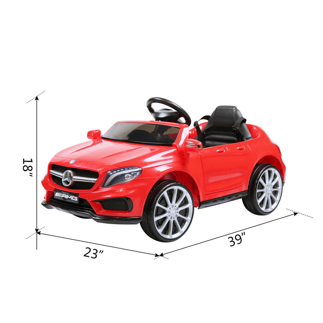 6V Licensed Mercedes Benz AMG Electric Vehicle, Kid Ride on Car with Parental Remote Control ,MP3 Player Headlights Opening Doors for Children 3-8, Red
