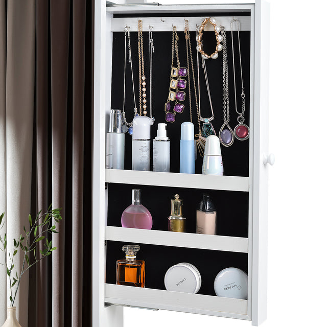 Fashion Standing Mirror  Jewelry Cabinet  With Two Storage  Drawer
