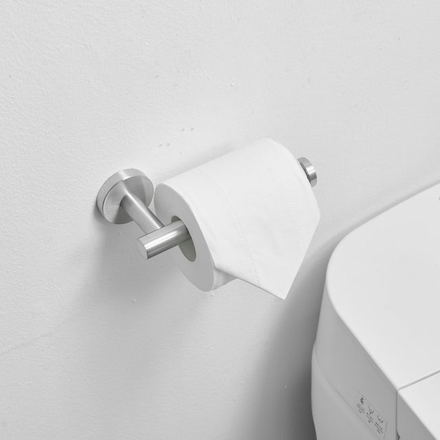 Single Post Toilet Paper Holder Wall Mounted in Brushed Nickel