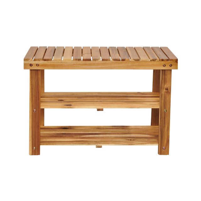 Acacia Wood Shoe Rack Bench Strong Weight Bearing Upto 200 LBS Best Ideas For Entryway Frontdoor Bathroom, Natural Color.