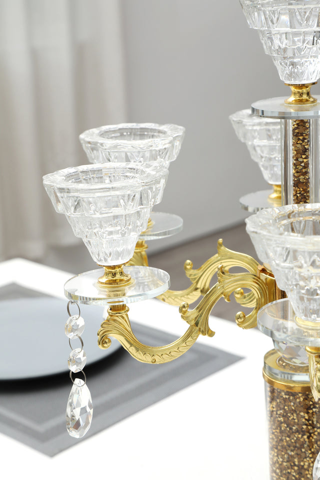 Ambrose Candle Holder with Pendants (Holds 7 Candles)