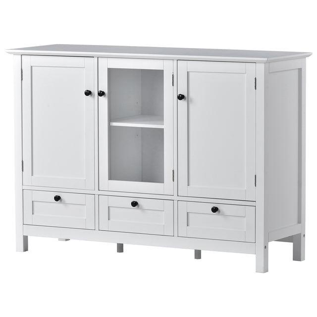 U_STYLE 44.9'' Accent Cabinet Modern Console Table Sideboard for Living Room Dining Room With 3 Doors, 3 Drawers