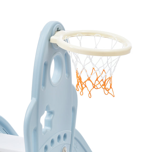 Toddler Slide and Swing Set 3 in 1, Kids Playground Climber Swing Playset with Basketball Hoops Freestanding Combination Indoor & Outdoor