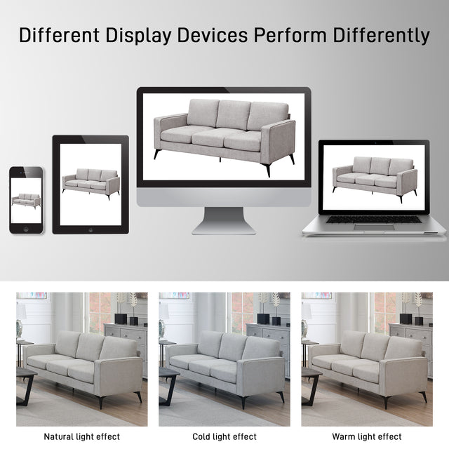 [VIDEO provided] [New]Modern 3-Piece Sofa Sets with Sturdy Metal Legs,Chenille Upholstered Couches Sets Including 3-Seat Sofa, Loveseat and Single Chair for Living Room Furniture Set (1+2+3 Seat)