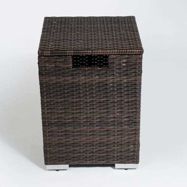 Outdoor Gas Fire Pit  Square Fire Pit Table with Propane Tank Cover