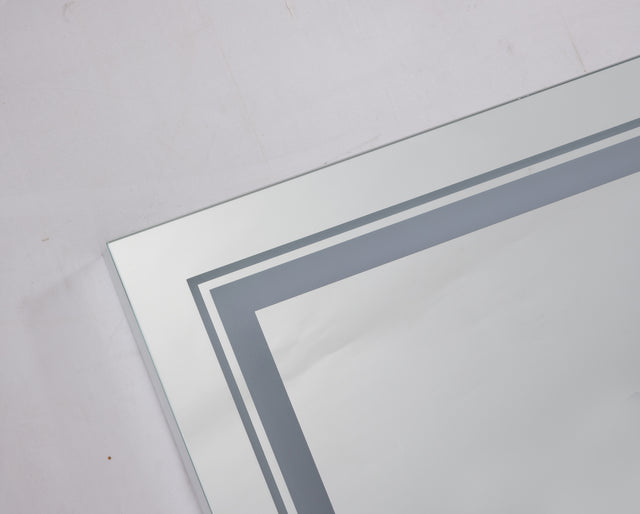 32*24 LED Lighted Bathroom Wall Mounted Mirror with High Lumen+Anti-Fog Separately Control+Dimmer Function