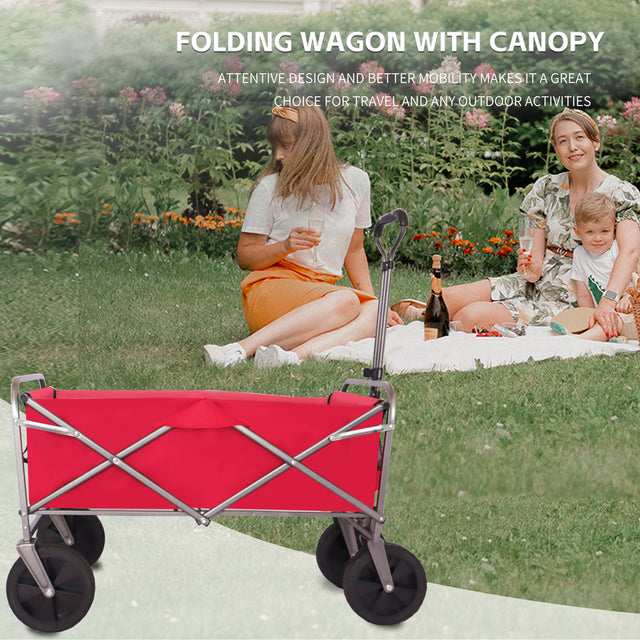 Outdoor Garden Multipurpose Micro Collapsible Beach Trolley Cart Camping Folding Wagon