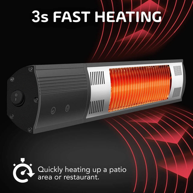 Simple Deluxe Wall Mounted Patio Outdoor Heater for Balcony, Courtyard with Remote Control