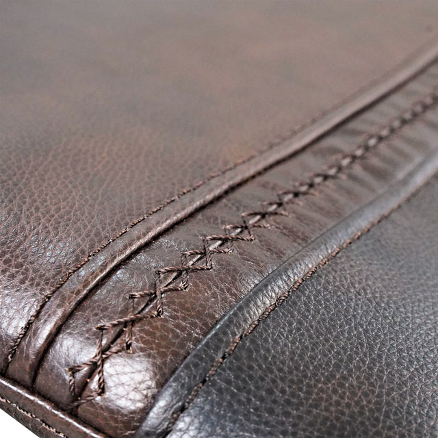 Timo Top Grain Leather Power Reclining Loveseat With Console | Adjustable Headrest | Storage | Steel Cup Holders | Cross Stitching