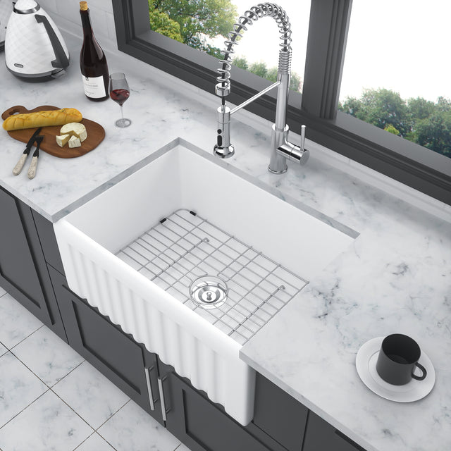 Farmhouse/Apron Front White Ceramic Kitchen Sink