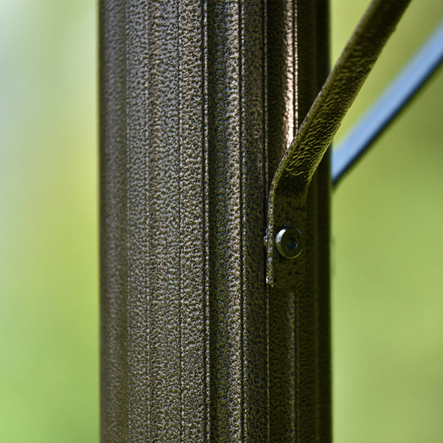 TOPMAX 9.8Ft. Wx9.8Ft.L Outdoor Iron Vented Dome Top Patio Gazebo with Netting for Backyard, Poolside and Deck, Brown