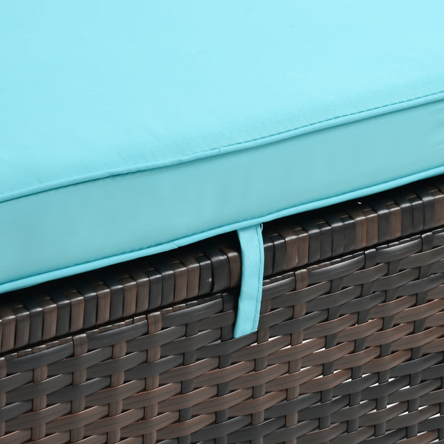 SAME AS W213S00075: Outdoor PE Wicker Chaise Lounge - 2 Piece patio lounge chair; chase longue; lazy boy recliner;outdoor lounge chairs set of 2;beach chairs; recliner chair with side table